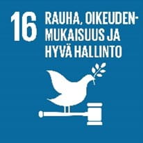 Kuvituskuva vastullisuuden mittarista, jossa teksti: rauha, oikeudenmukaisuus ja hyvä hallinto.